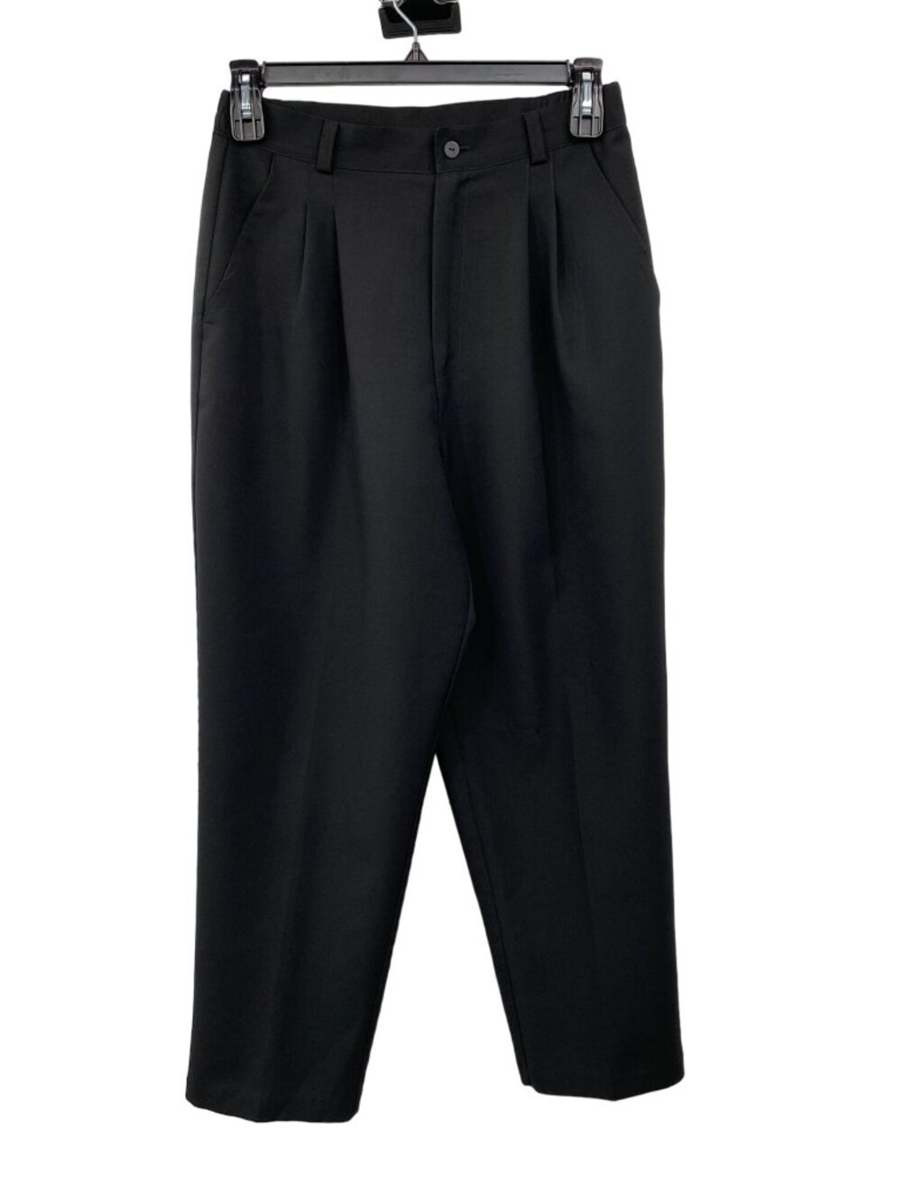 Vintage Kathie Lee Womens 14P Black High Rise Pleated Dress Pants Petite USA